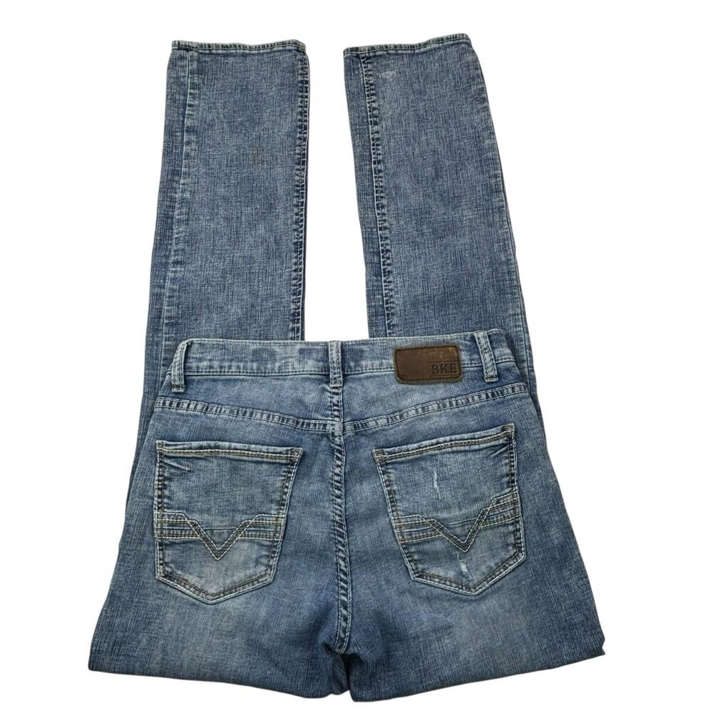 BKE Buckle Alec Straight Leg Jeans Men's 32L Actual 30" W x‎ 33.5"Ins Distressed - Picture 5 of 16